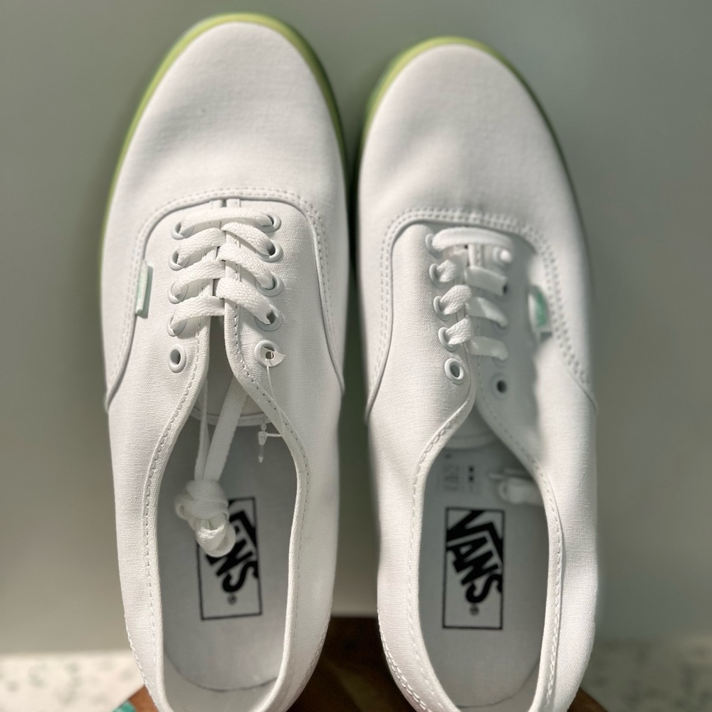 Nib Vans Authentic Translucent White Green Ash Sh… - image 8